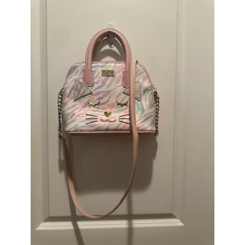 NWOT Betsey Johnson Luv Zebra Design Kitty Cat Purse